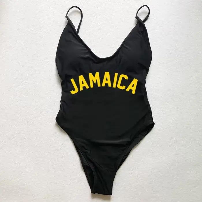 Maillots de bain femmes 2025 Sexy rembourré une pièce maillot de bain JAMAICA lettre maillot de bain