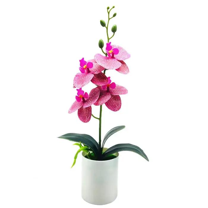 Plante Artificielle Phalaenopsis de 37x18cm, Orchidée Papillon Réaliste, Fleur en Pot d'Extérieur et