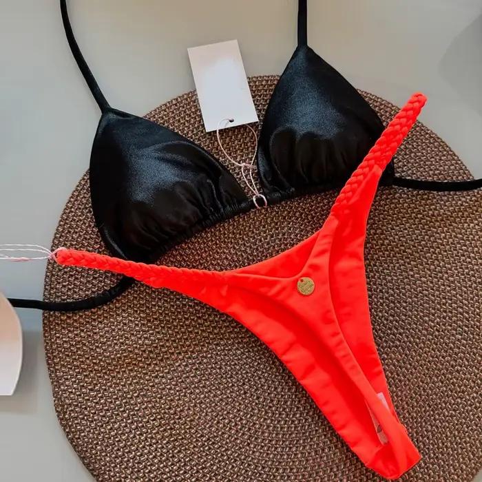 Micro Bikini 2026 Push Up Maillots de Bain Femme Sexy Ensemble Bikini Brésilien String Halter Tenue 