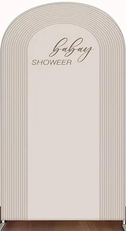 Toile de fond décorative LS personnalisée beige double face avec silhouette de femme enceinte pour f