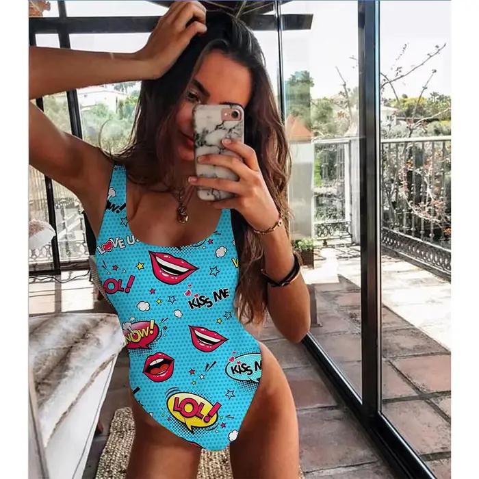 Maillot de bain une pièce femmes maillots de bain Push Up Monokini Sexy body imprimé maillot de bain