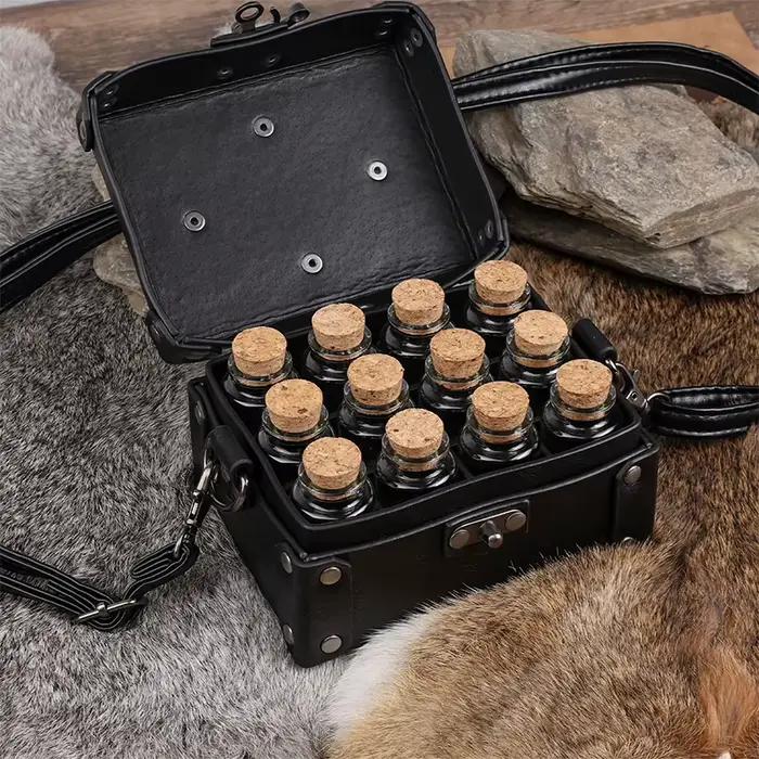 Boîtes de bouteilles de Potion d'alchimie médiévale, sac de ceinture de chevalier Viking nordique de
