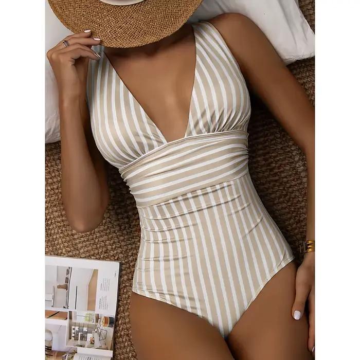 Nouveau Maillot de Bain Rayé Sexy Femme 2026 – Maillot de Bain Une Pièce Féminin pour l'Été – Tenue 
