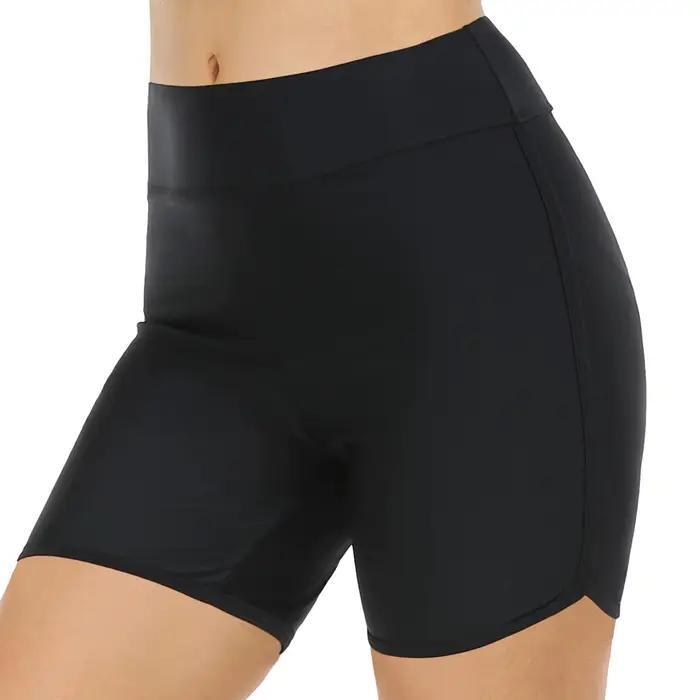 Short de bain taille haute pour femme, grande taille, séchage rapide, coupe ajustée, short de sport,