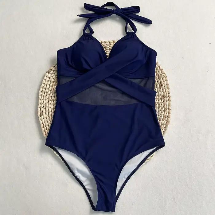 DEBAIOR 2025 nouveau femmes Sexy une pièce licou Bikini ensemble taille haute maillot de bain serré 