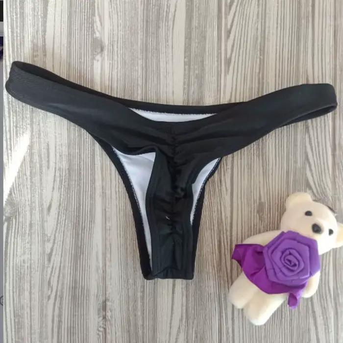 Maillot de bain en forme de T pour femmes et filles, string sexy, bikini plissé, maillot de bain sol