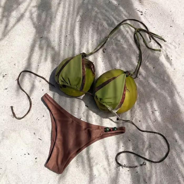 Maillot de bain sexy à bretelles pour femmes, bikini push-up, tenue de plage, nouvelle collection 20