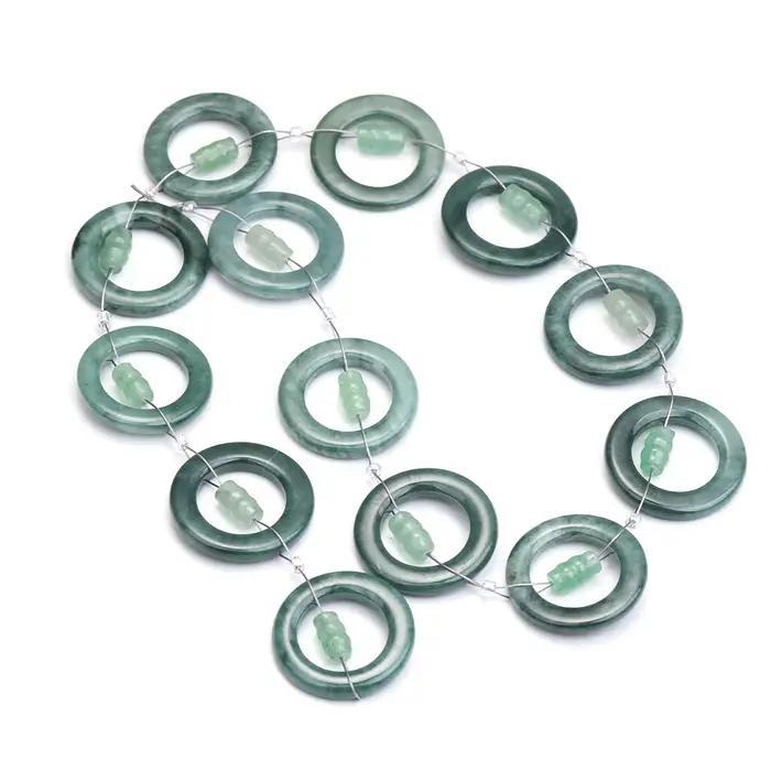 Perles de Jadeite Naturelle Bleu Glace Grande Taille 24mm pour Bracelet DIY, Breloque, Accessoires e