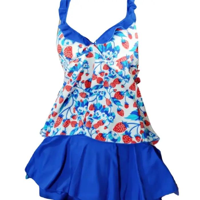 Maillot de bain deux pièces pour femmes, sexy, dos ouvert, imprimé, short de bain, bretelles réglabl