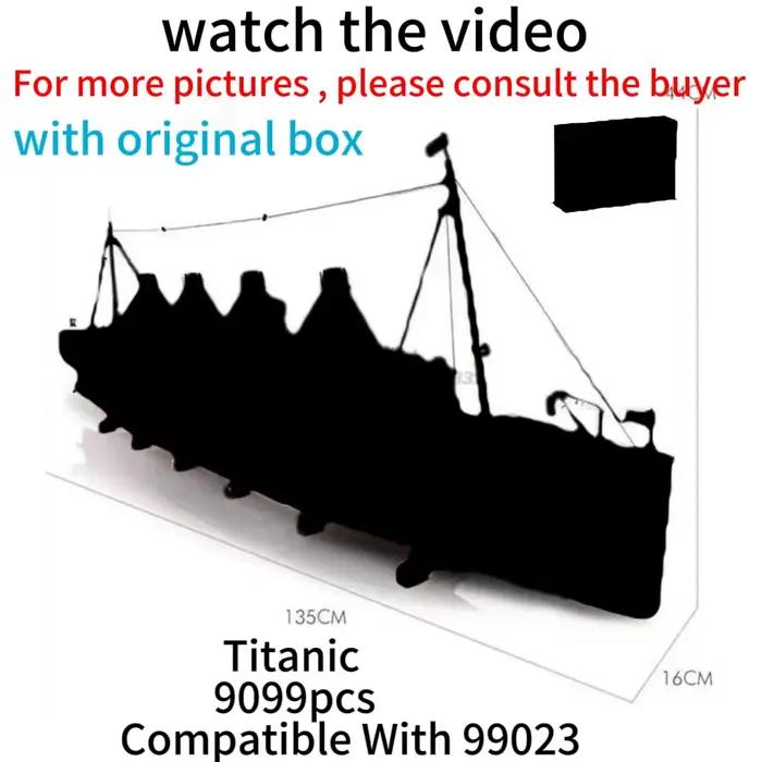 1881 82996 99023 9090Pcs Modèle de bateau de croisière Titanic, blocs de construction, briques, joue