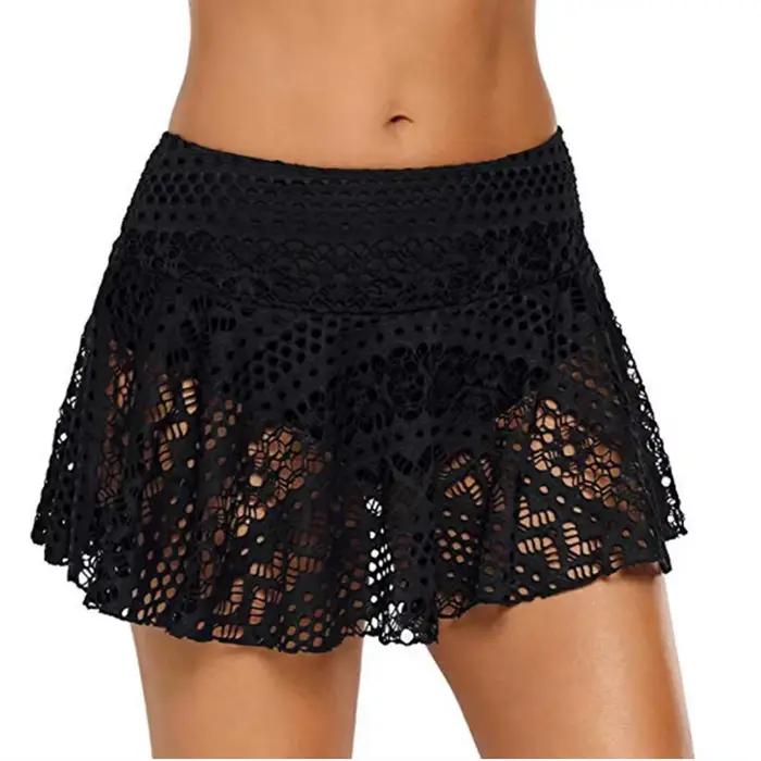 Maillot de bain en dentelle grande taille pour femme, jupe au crochet, bikini, short court astronomi