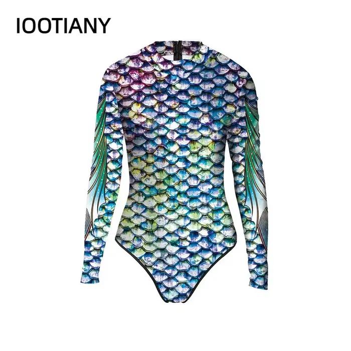 Iwing TIANY-Maillot de bain une pièce à manches longues pour femme adulte