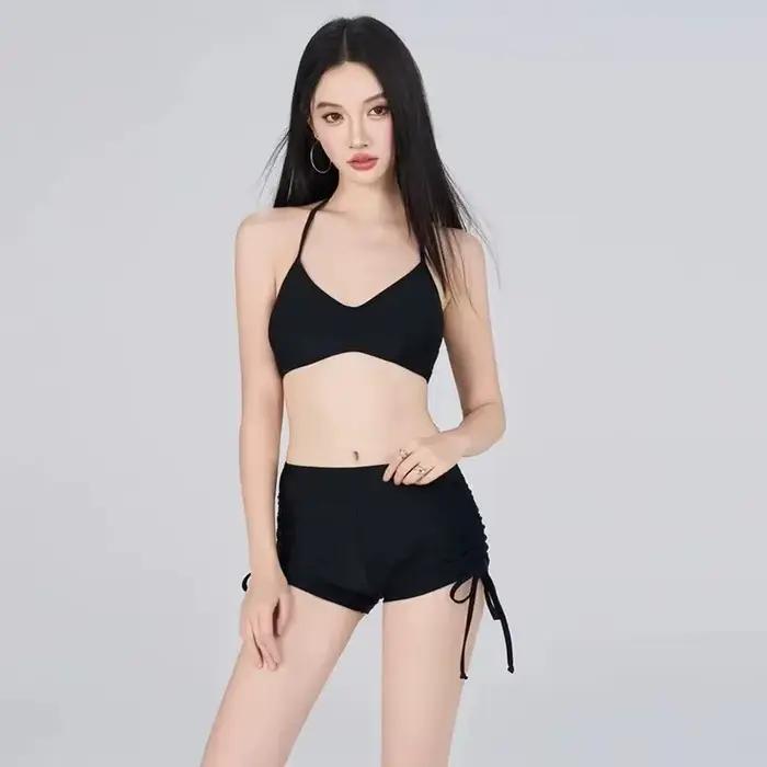 Ensemble de maillot de bain rayé 3 pièces pour femmes