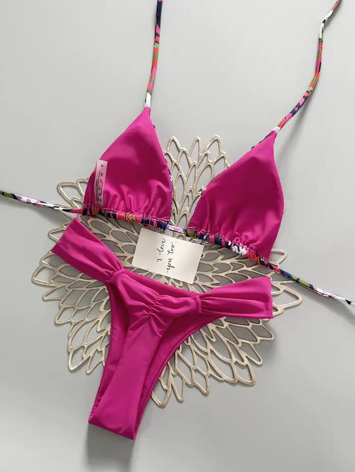 Maillot de bain imprimé style Spice Girl pour femmes, ensemble de bikinis, style de plage, couleurs vibrantes, confort élastique, durabilité exceptionnelle, idéal pour les vacances et les activités de plage