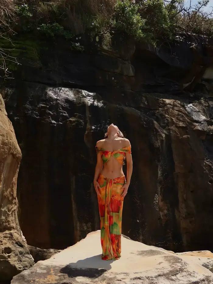 3 pièces Bikini 2025 Sexy rétro imprime femmes maillots de bain