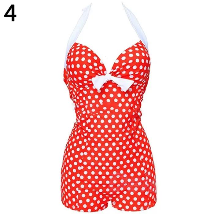 Maillot de bain une pièce à pois pour femme