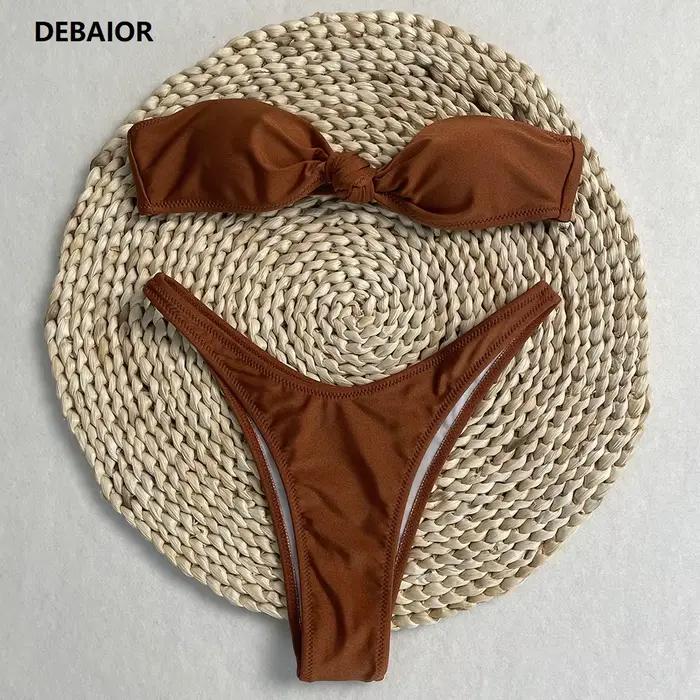 DEBAIOR Sexy noeud Bikini ensemble maillot de bain pour femmes