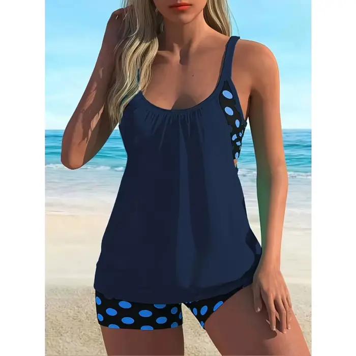 Ensemble tankini conservateur à pois
