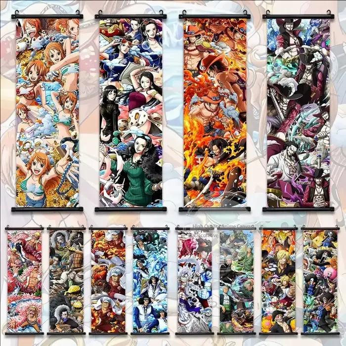 Affiche de dessin animé une pièce, rouleau suspendu, papier peint de bande dessinée, Art mural, toile, décoration de maison, salon, chambre à coucher, peinture, cadeau