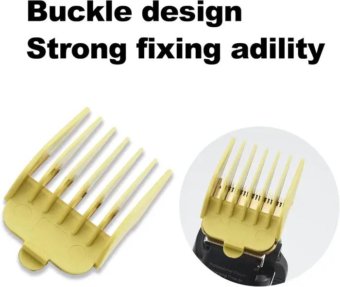 Lot de 10 accessoires de guidage professionnels pour tondeuse à cheveux - Peignes de 1/16' à 1', compatibles avec la plupart des tondeuses Wahl/Kemei/VGR