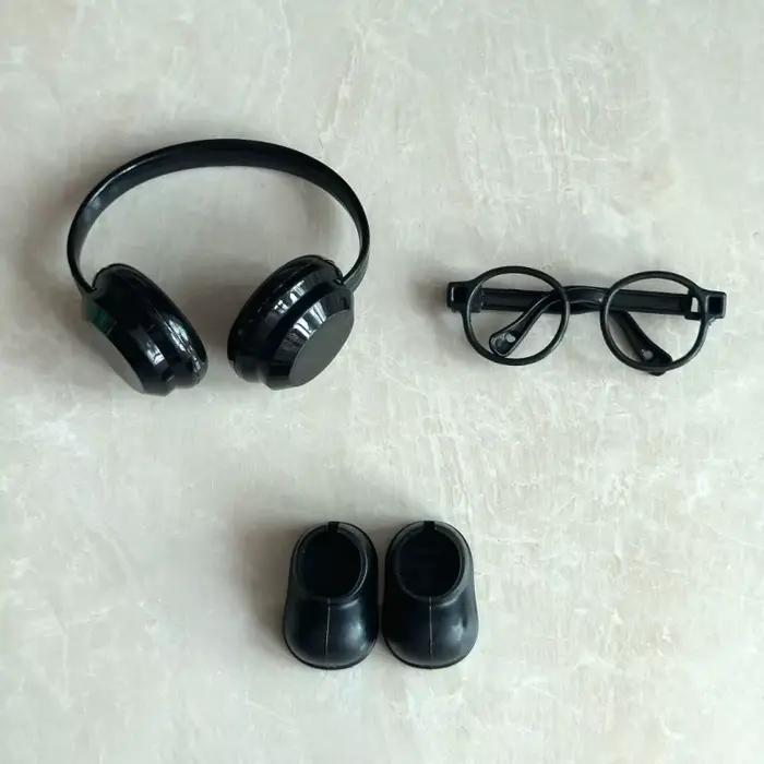 3 pièces/ensemble Mini poupée vêtements accessoires pour 15-17cm poupées comprend lunettes chaussures écouteurs bricolage accessoires jouet pour enfants