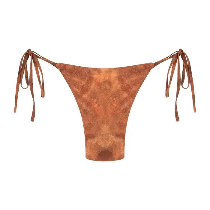 Bohème deux pièces ensemble Bikini pour femmes perle frange florale brodée Sexy col en V profond vacances à lacets jupe