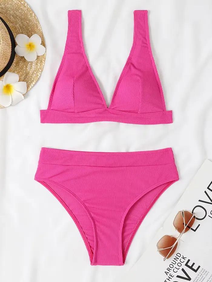 Sexy Bikinis 2025 femmes solide maillot de bain