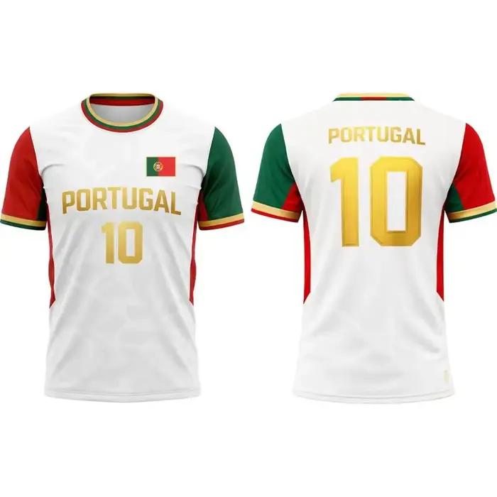 Maillot de l'équipe nationale de football du Portugal, séchage rapide, adapté aux enfants et aux adultes, idéal pour les sports de plein air.