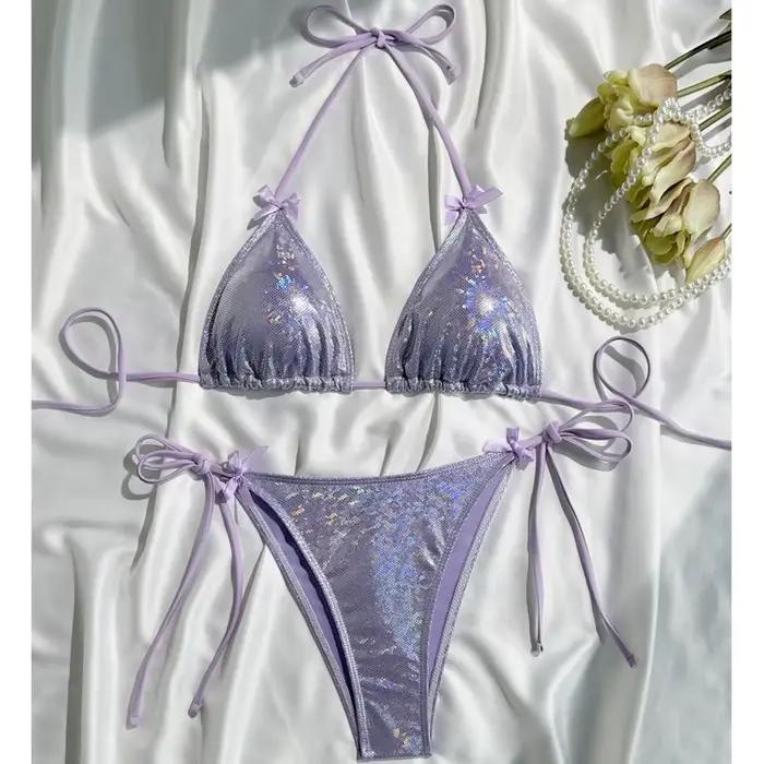 Paillettes Sexy Bikinis 2026 femmes maillots de bain femme maillot