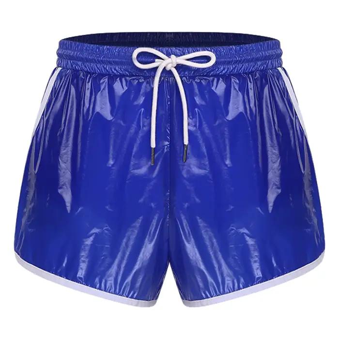 Maillot de bain pour homme avec cordon de serrage, coutures, poches, short de bain imperméable, short de bain à taille élastique, maillot de bain