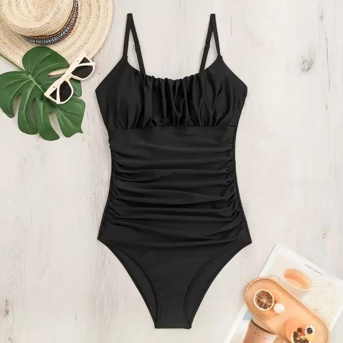 Maillot de bain une pièce noir uni
