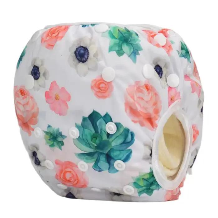 [Sigzagor] 1 grand grand couche de bain pantalon maillot de bain taille unique tout en un réutilisable bébé fille garçon enfant en bas âge 18lbs-49lbs 8kg-22kg