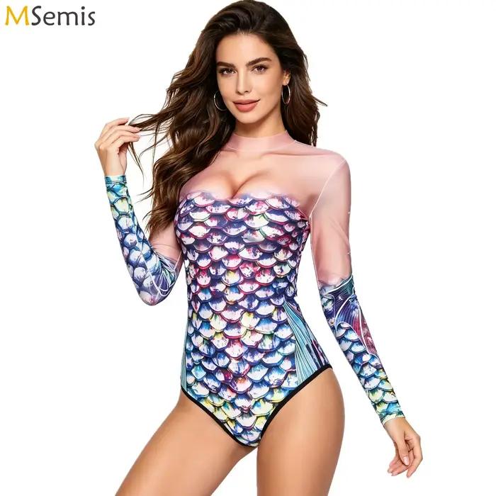 Maillot de Bain Sirène Élégant Imprimé 3D pour Femme Occasionnels Plage Natation Cosplay