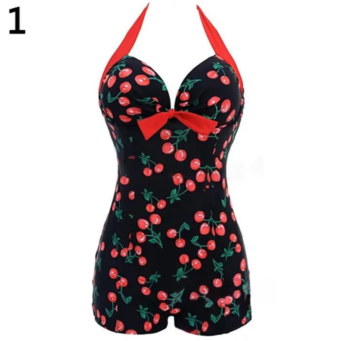 Maillot de bain une pièce à pois pour femme