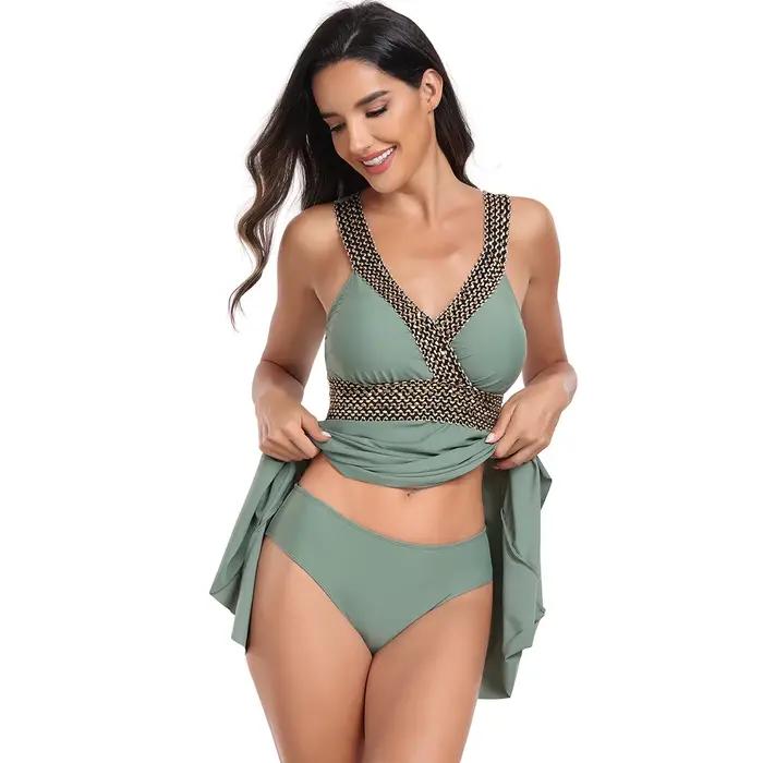 2025 femmes deux pièces robe de bain fil à bretelles maillot