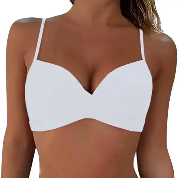 Haut de bikini dos nu papillon crochet conception col en v avant noué maillots de bain hauts dos nu soutien-gorge