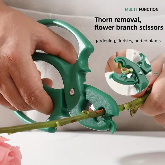 Ciseaux de jardin multifonctionnels 2 en 1 pour enlever les épines de roses, pour la coupe des tiges de fleurs, l'arrangement floral, utilisation domestique