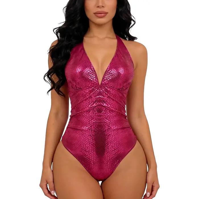 Maillot de bain une pièce brillant pour femme