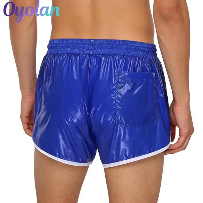 Maillot de bain pour homme avec cordon de serrage, coutures, poches, short de bain imperméable, short de bain à taille élastique, maillot de bain