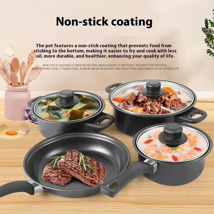 Ensemble d'ustensiles de cuisine antiadhésives de luxe, 12 pièces, couvercle de poêle à frire, ensembles de casseroles de cuisine, plat de Casserole, poêle Wok, tous Types de cuiseur