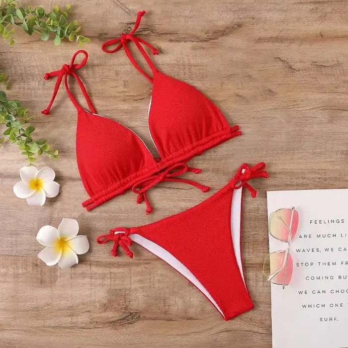 Maillot de bain brésilien sexy pour femmes style jeune bikini imbibé plage d'été printemps chaud ensemble de bikinis 85GJIYCW