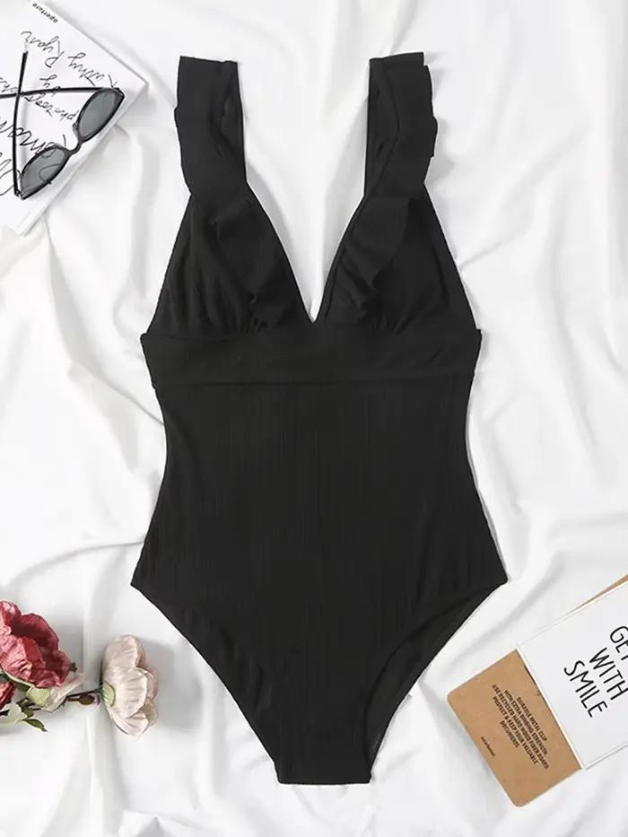 Maillot de bain une pièce à volants 2026