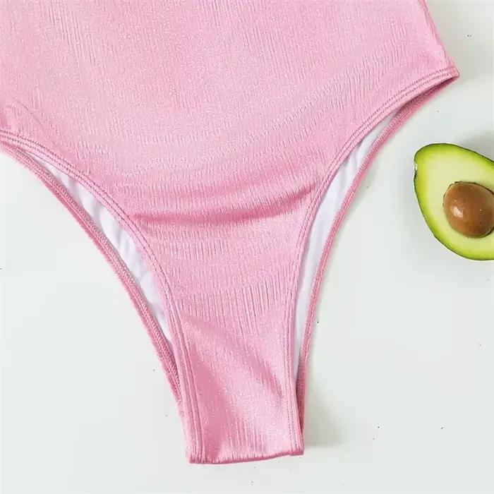 Sexy rose Push Up maillots de bain pour femmes une pièce maillot