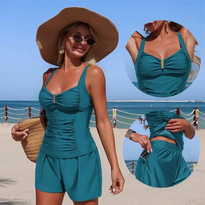 Maillot de bain tankini halter pour femme