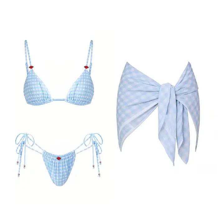 Maillot de bain sexy taille haute avec jupe