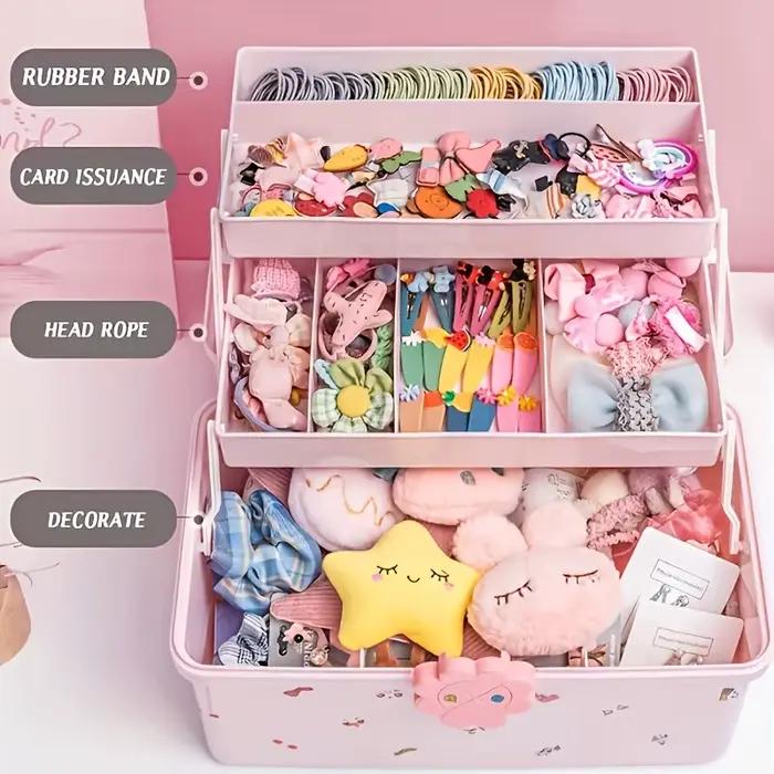 Boîte de rangement d'accessoires multicouche avec couvercle – Parfaite pour ranger les bandeaux, les bijoux et plus d'organisateurs à domicile.