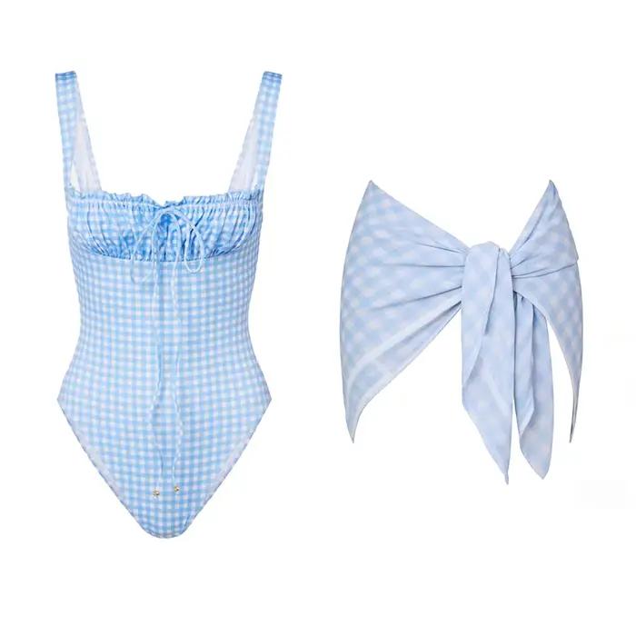 Maillot de bain sexy taille haute avec jupe