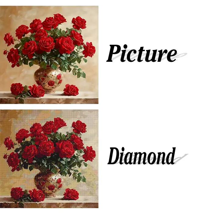 Rose diamant peinture plein carré rond diamant mosaïque fleur nouveautés cadeau fait à la main