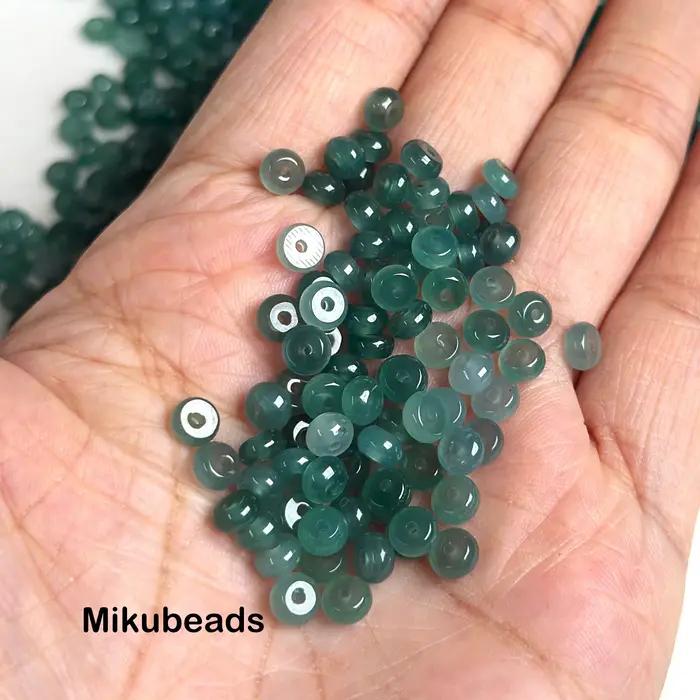 Jadeite naturelle 2-3*4.8mm vert lac 3A, perles rondes lisses en vrac pour la fabrication de bijoux, bracelet, collier, vente en gros