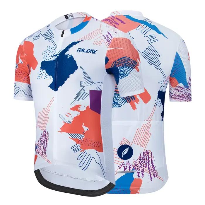 RAUDAX été hommes à manches courtes maillot de cyclisme maillot de cyclisme sur route vêtements VTT vêtements de sport avec trois poches